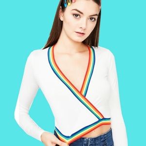 70s Retro Cute Rainbow pride Crop Top Dolls Kill